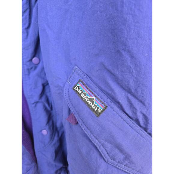 Vintage Patagonia Large Bomber Fleece Lined Jacket Made In USA Purple Zip Up Men - Picture 5 of 6